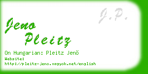 jeno pleitz business card